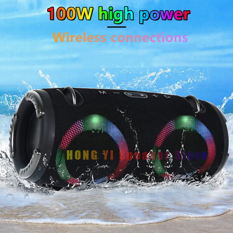 

War Drum Portable Outdoor Subwoofer with RGB Light Effect Speaker Waterproof Support TWS Interconnection Bocinas Bluetooth