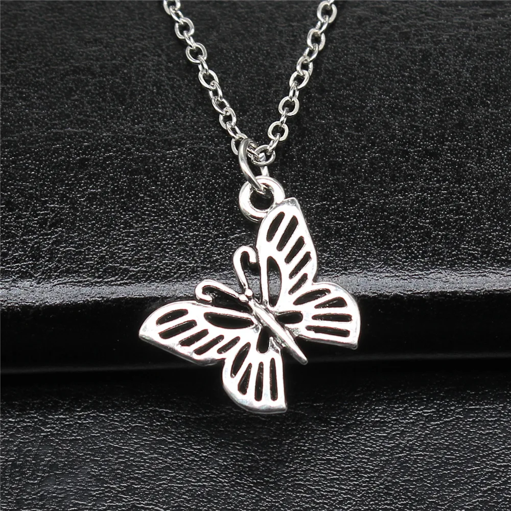 Прямая поставка ожерелья-бабочки в античном стиле серебряного цвета с