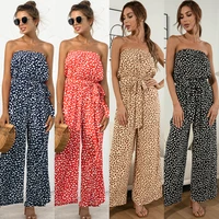 womens jumpsuits summer 2022 new sleeveless tube top boho floral print wide leg pants jumpsuit womens trousers