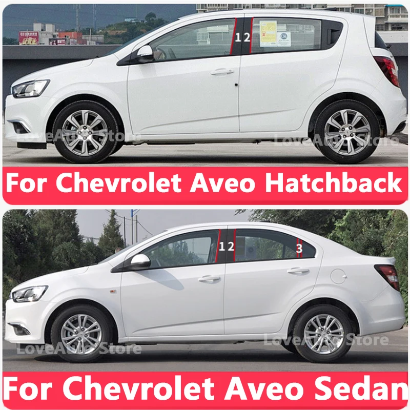 

For Chevrolet Aveo Hatchback Sedan Car Window Central Column B C Pillar Cover Moulding Sticker Exterior Window Frame 2011-2016