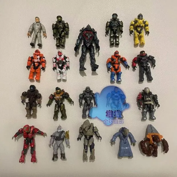 

Mega Bloks Halo Squad Bulk Building Blocks Action Figure Minifigures Sparta Soldier Anime Model Limited Collection Toy Gifts