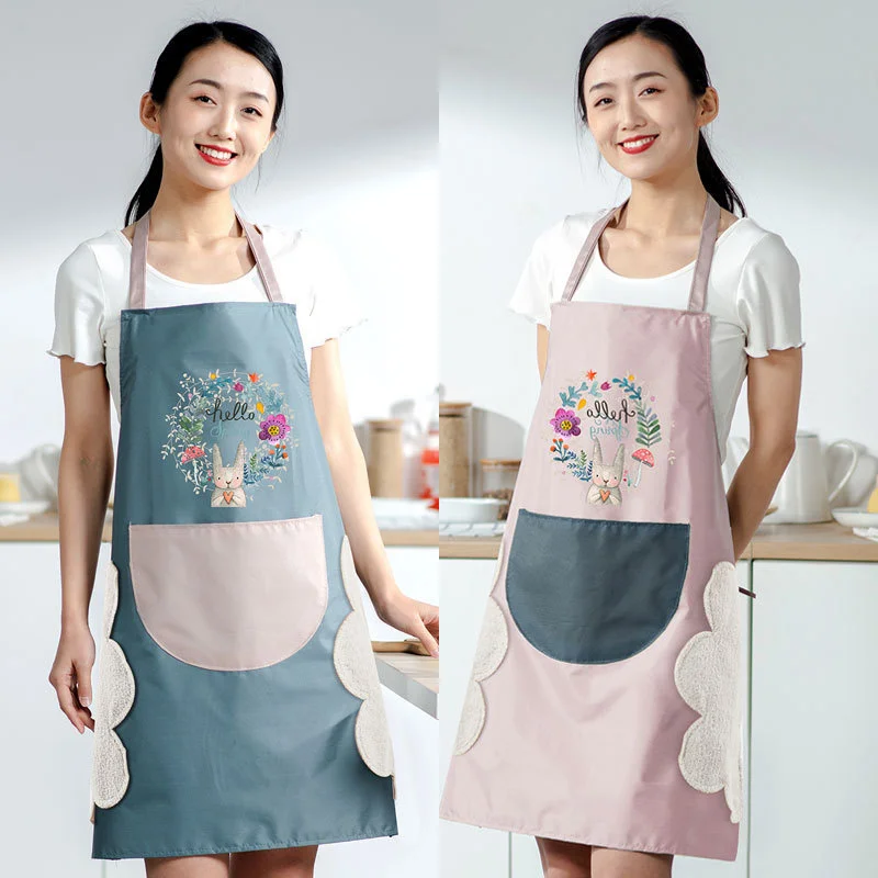 

[Fan welfare]Apron, women's kitchen, waterproof, oil proof, household, hands wiping, cute, fashionable, new cooking work