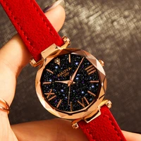 fashion stars women watch luminous charming little point leather belt watch with roman scale luxury womens casual wristwatches
