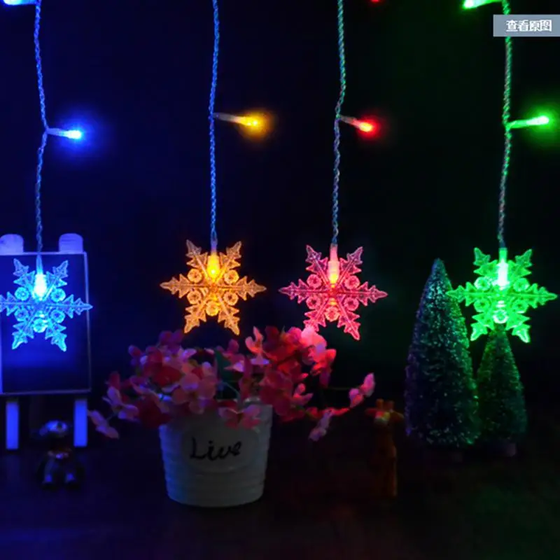 

LED Curtain Light Strings Snowflake Icicle Lamp Outdoor Garden Pendant For Bedroom Xmas Party Wedding Lamps Decoration Lighting