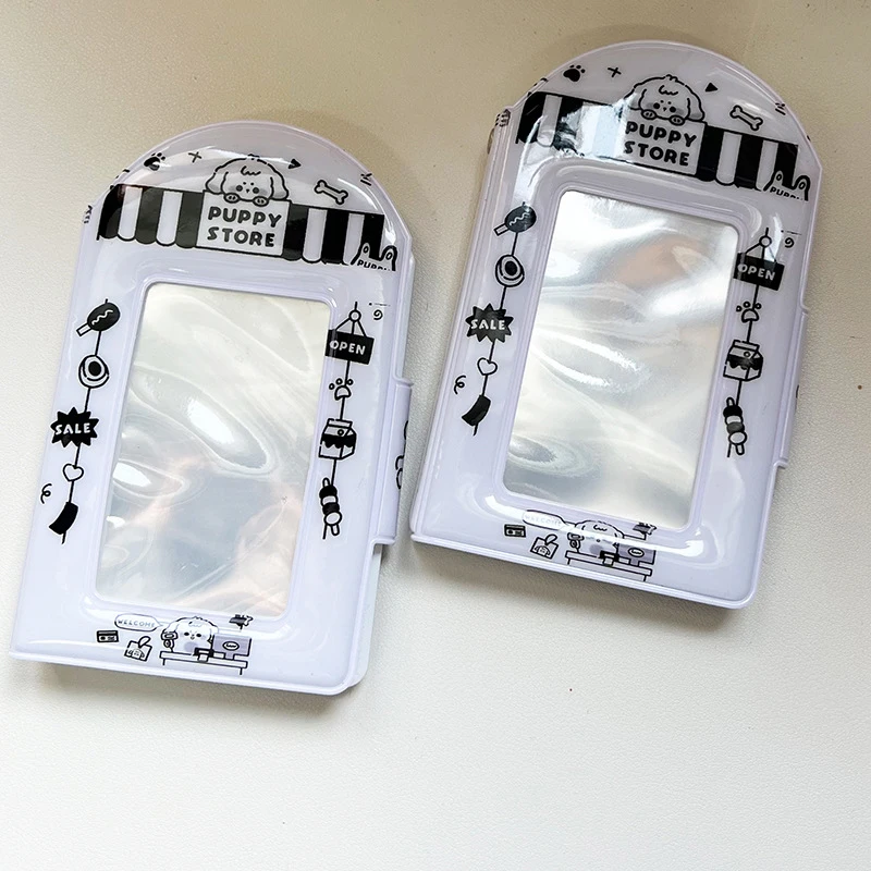 

28 pockets Mini Photo Album Cartoon White Dog Album Square Hollow Photocard Holder Collect Book Kpop Idol Photo Album