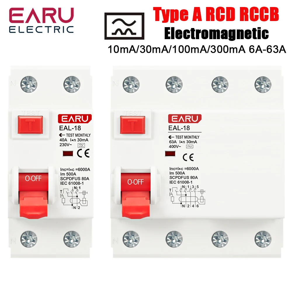 

2P 4P 10/30/100/300 мА Тип A RCCB RCD ELCB Электромагнитный автоматический выключатель остаточного тока Дифференциальный выключатель Безопасный выключатель