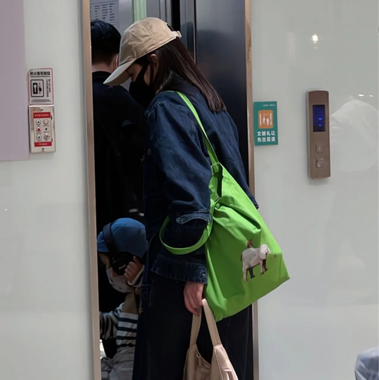 

Korean Ins Green Elephant Print Canvas Tote Bag For Women Female Cotton Cloth Shoulder Shopper Bag Student Large Grocery Handbag