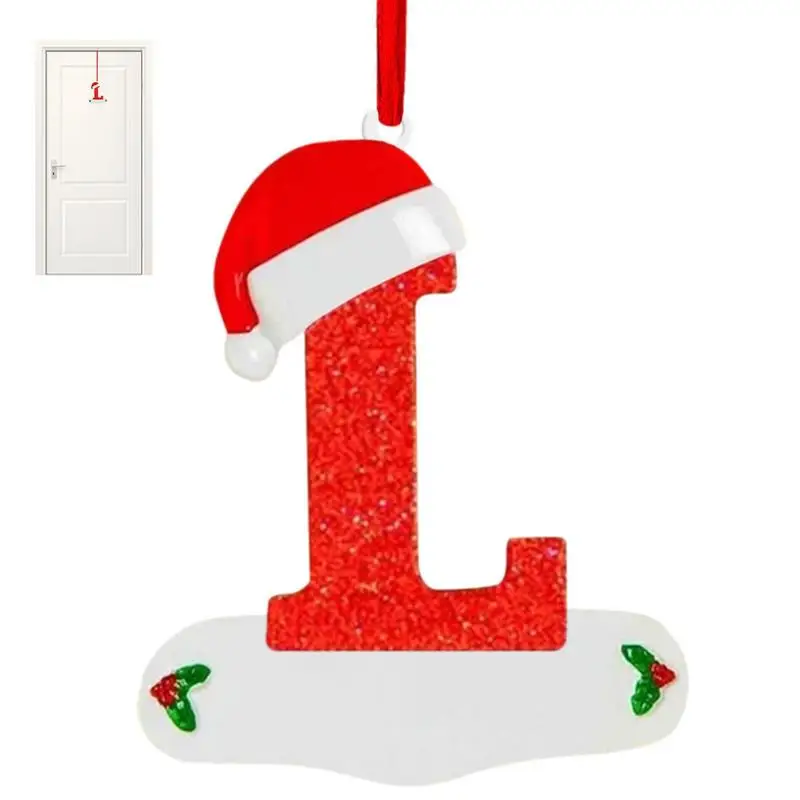 Christmas Letter Ornaments Christmas Letter Tree Decorations With Red Hat Christmas Theme Letter Stocking Tags Holiday Ornament