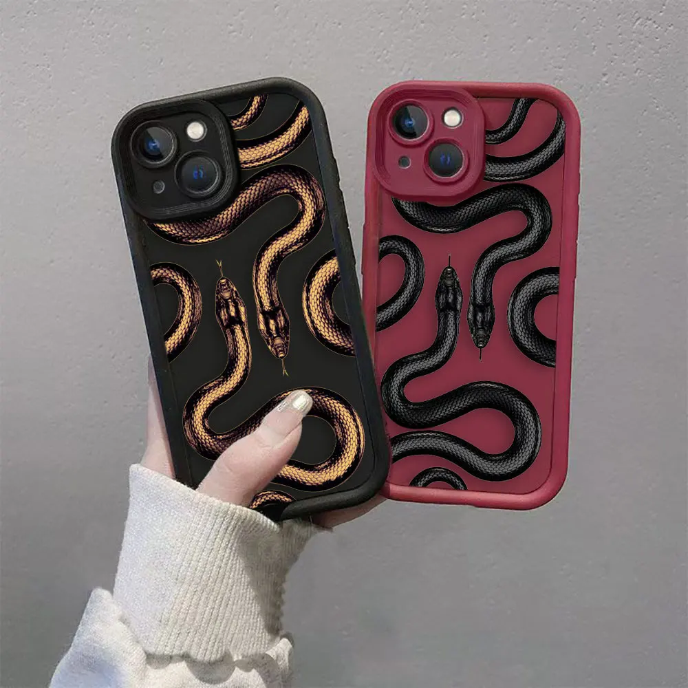 Золотой черный фиолетовый чехол со змеиным рисунком для телефона VIVO V23 V23E V25 V27 V27E