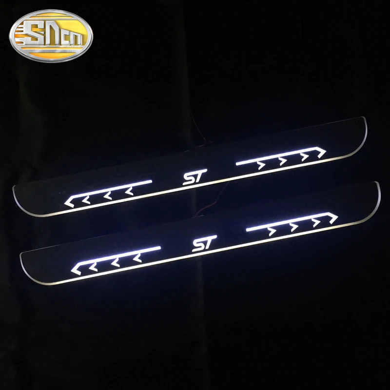 

Moving Welcome light Car Exterior Parts LED Door Sill Scuff Plate Dynamic Streamer Light For Ford Fiesta Kuga Escape Focus ST