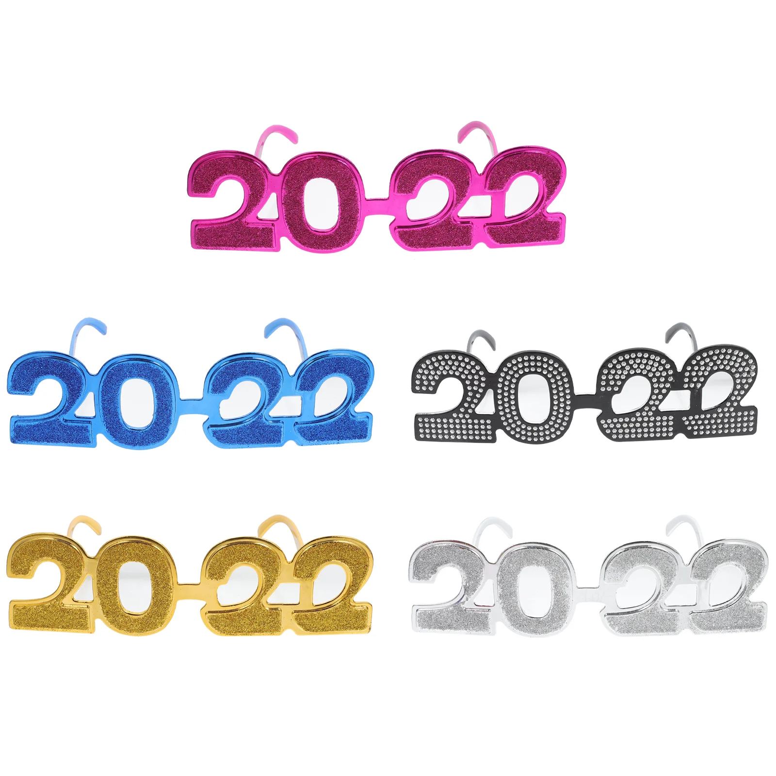 

5 Pcs New Year Eyeglasses Decor Glasses Photo Props Annual Meeting Party Glasses