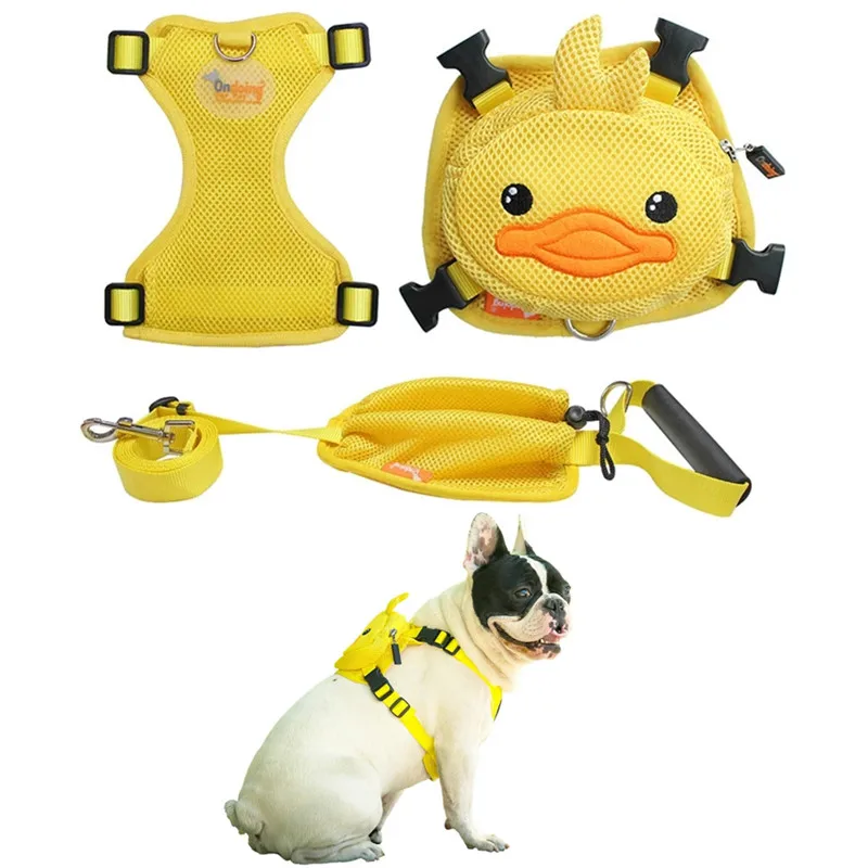 

Симпатичный жилет для домашних животных, нагрудный ремень для собаки, мультяшный саморюкзак, веревка для собаки, тянущаяся веревка, цепочка...