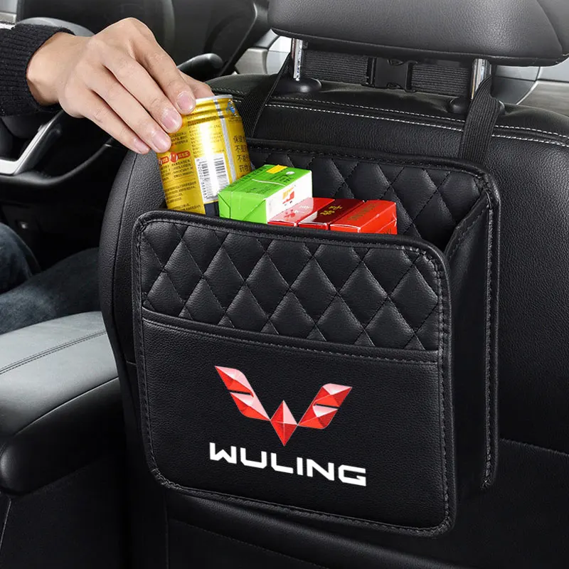 

Car Rear Seat Water Cup Mobile Phone Storage Bag Waterproof Accessories for Wuling almaz Hongguang cortez Victory 530730 air EV