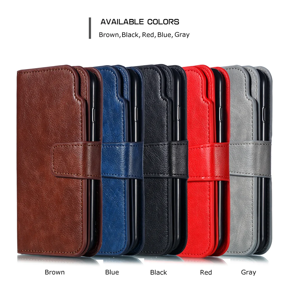 Leather Phone Bags Case For Samsung Galaxy A8 A6 J6 J5 J4 J3 Plus J8 Pro A7 2018 A5 A3 2017 Luxury Wallet Flip Cards Cover Coque images - 6