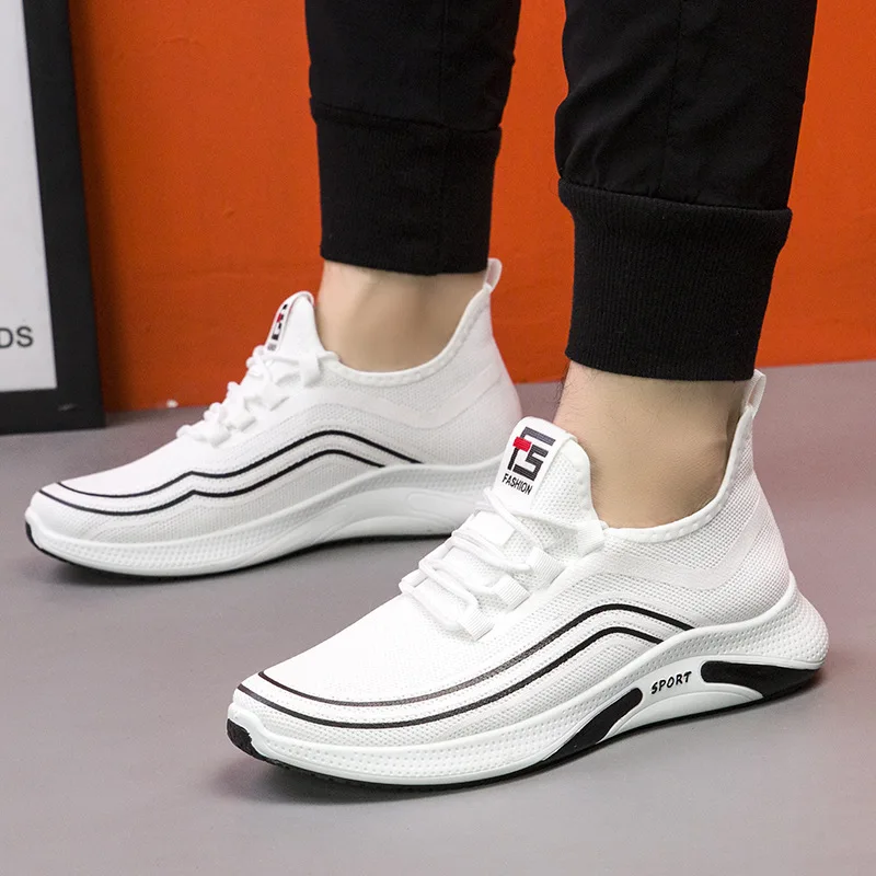 

Men's Sneakers New Fashion Breathable Mesh Casual Shoes Soft Sole Lace-up Light Running Men's Shoes