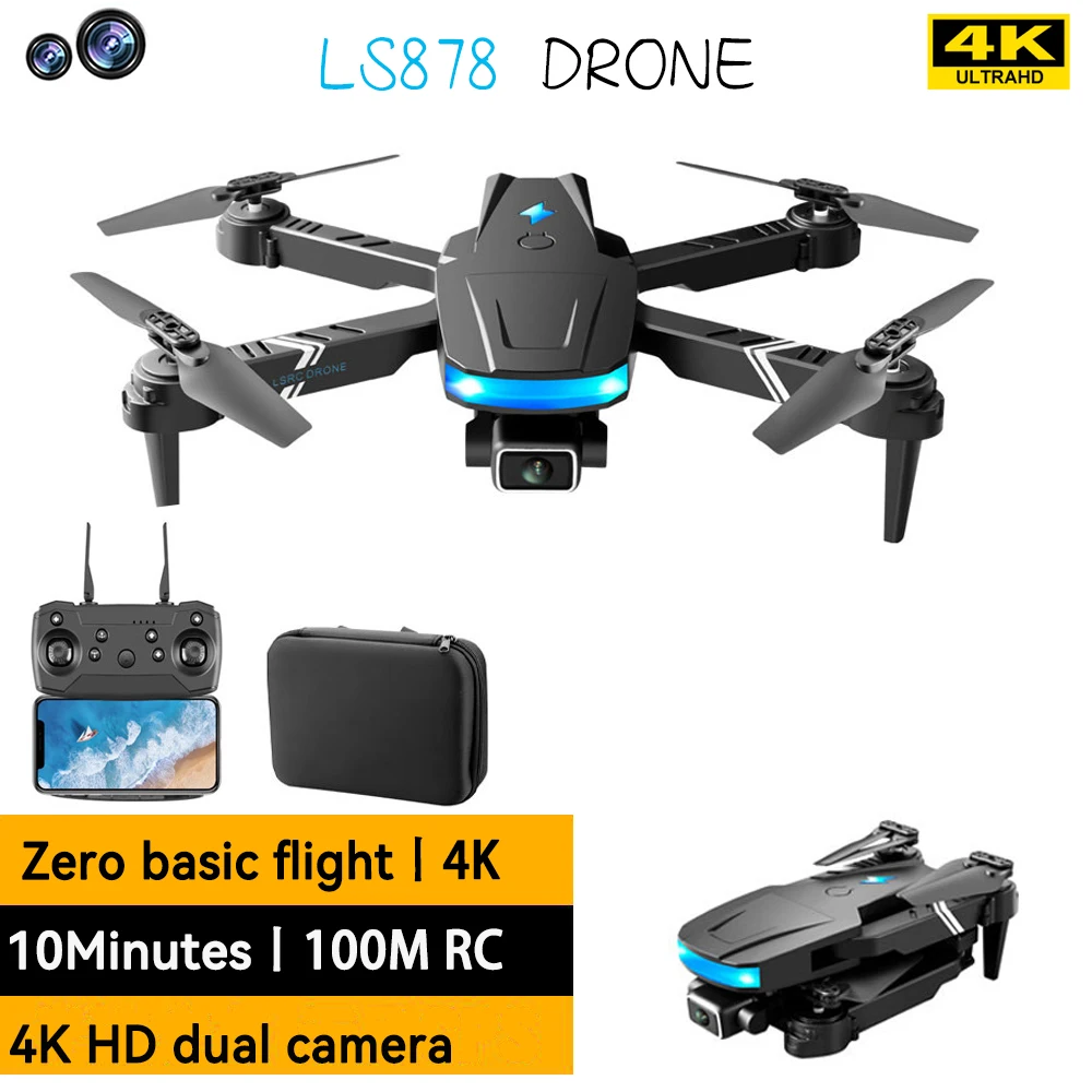 

New Ls878 Drone Hd Camera Aerial Drone Dual Mirror Smart Hover 4k Pixel Multi-rotor Quadcopter Remote Control Aircraft Toy Gift