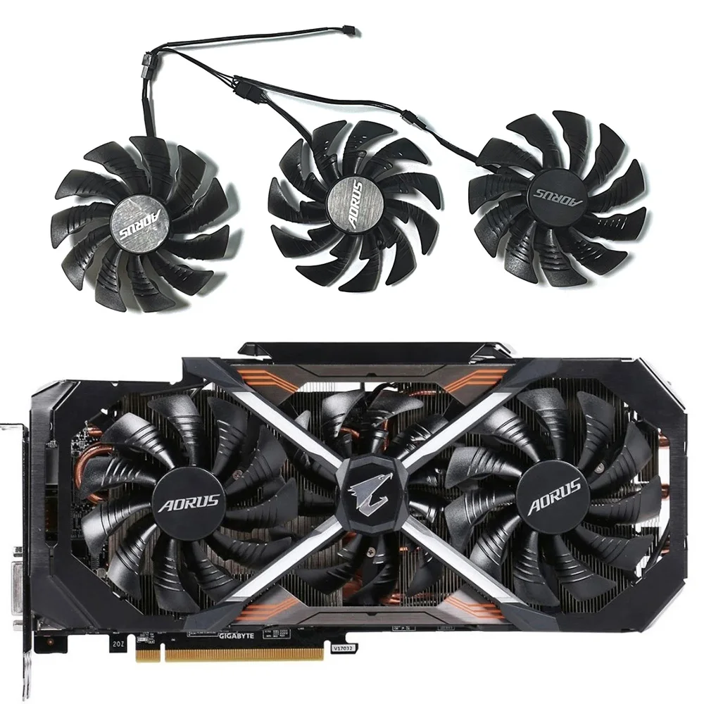 

3pcs DC 12V 0.55A PLD10015B12H T129215BU For Gigabyte Aorus Geforce Gtx 1080 Ti Gtx 1080Ti RTX2060 Xtreme Edition videokaart fan