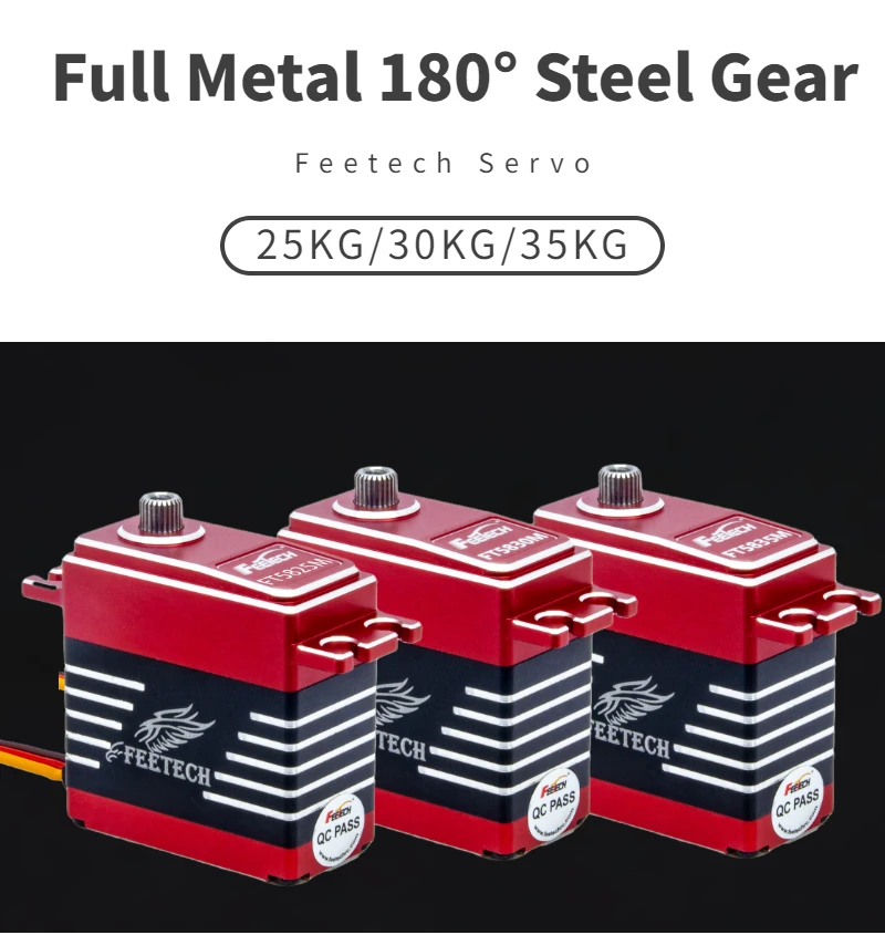 Полностью металлический сервопривод, стальной механизм, 180 градусов, цифровой сердечник, высокое напряжение, 6-7,4 В, запчасти для радиоуправляемых грузовиков, автомобилей, игрушек, 25 кг, 30 кг, 35 кг