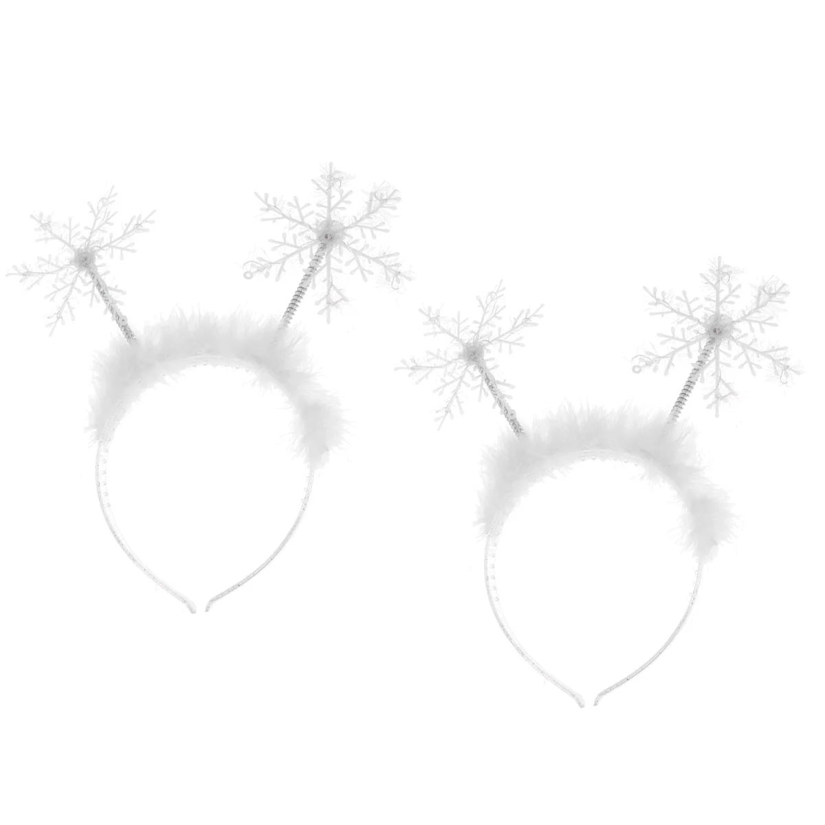 

2 Pcs Holy Costume Snowflakes Hair Band Headdress Christmas White Hoop Women's