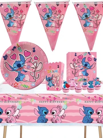 Одноразовая посуда Disney Lilo Stitch розовый
