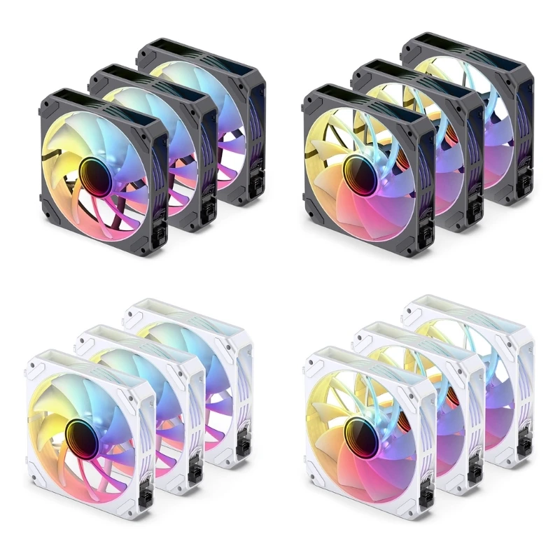 

Computer Case Fan 120mm ARGB Fan for Computer Cases Sync CPU Cooler Radiator Colorful Case Fan 5V 3Pin PWM