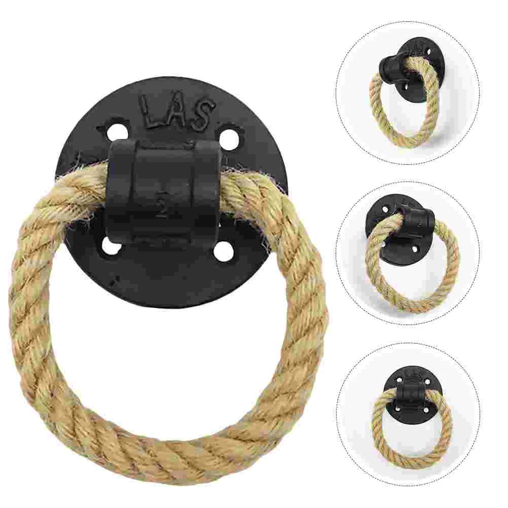 

Vintage Door Knob Rope Pull Ring Drawer Knob Cabinet Cupboard 8X6.5CM Black