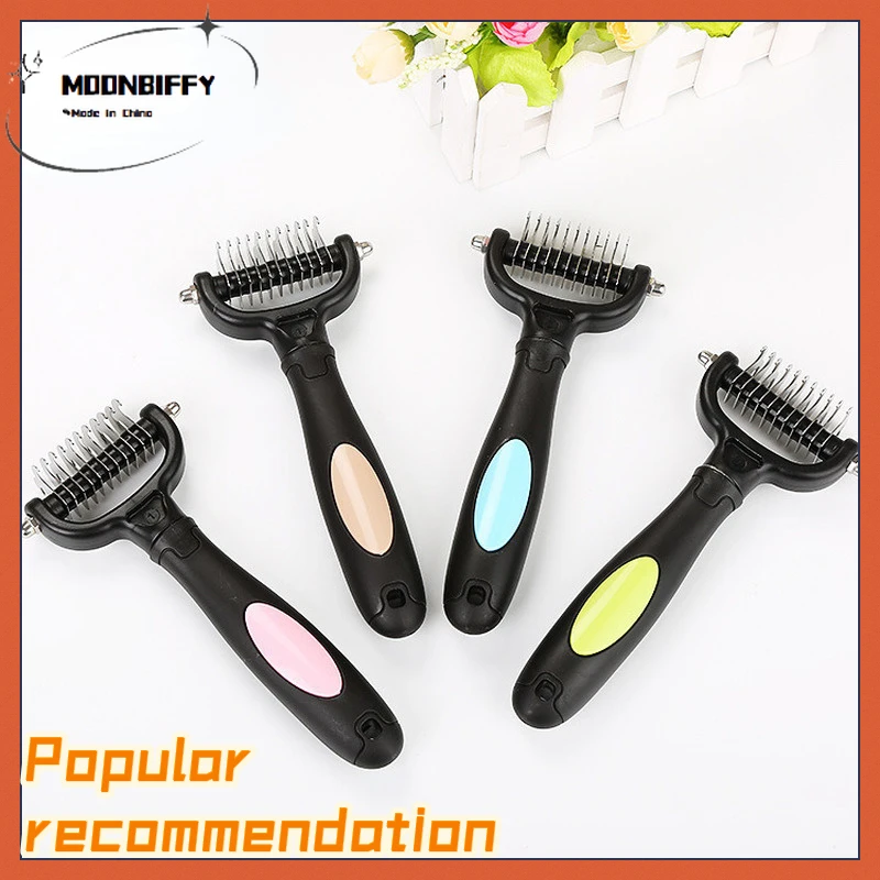 

Professional Pet Deshedding Brush 2 Sided Dematting Dog Comb Cat Brush Rake Puppy Grooming Tools Undercoat Shedding Flying Hair