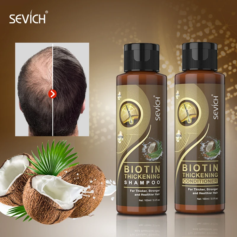 

2PCS/SET 100ml Biotin Thickening Hair Care Kit Anti-Hair Loss Hair Shampoo Stronger Growing Hair Moisturing Conditioner Hair Oil