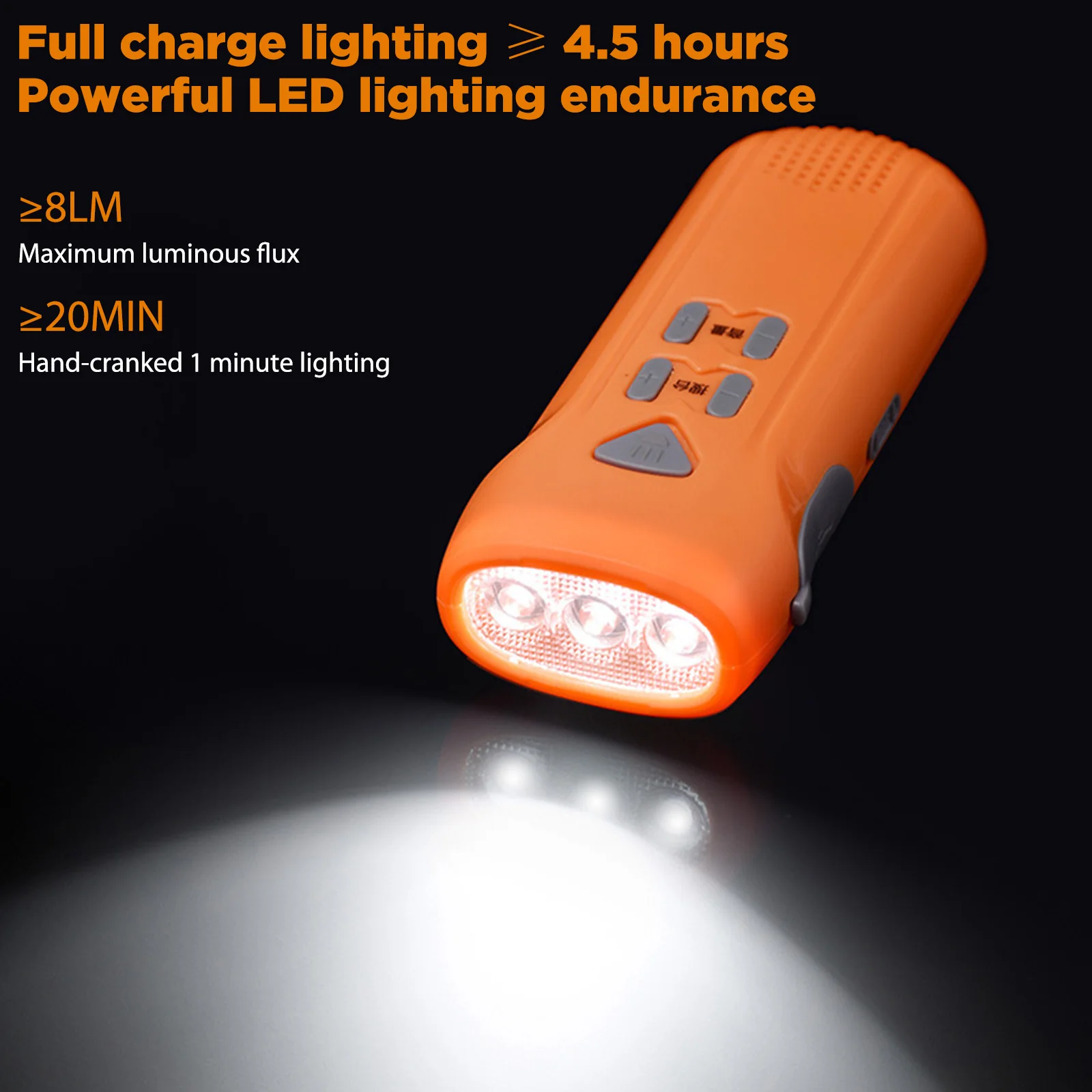 

Handcrank Charging Emergency Rescue Torch Lightweight Power Bank Torches with SOS Alarm Emergency Radio Lamp for Outdoor Travel