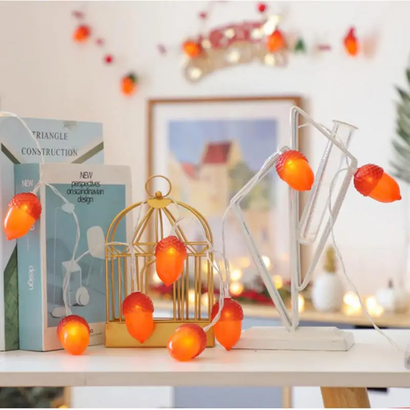 

LED Christmas Pinecone String Light Bell Lamp Pine Needle Decoration Lamp String Color Lamp String Home New Year 2022 Decoration