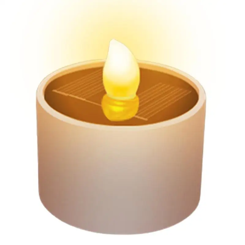 Solar Powered LED Candles Lamps Yellow Flameless Tea Light Flickering Bulb Waterproof Electric Realistic Candle Indoor Lights