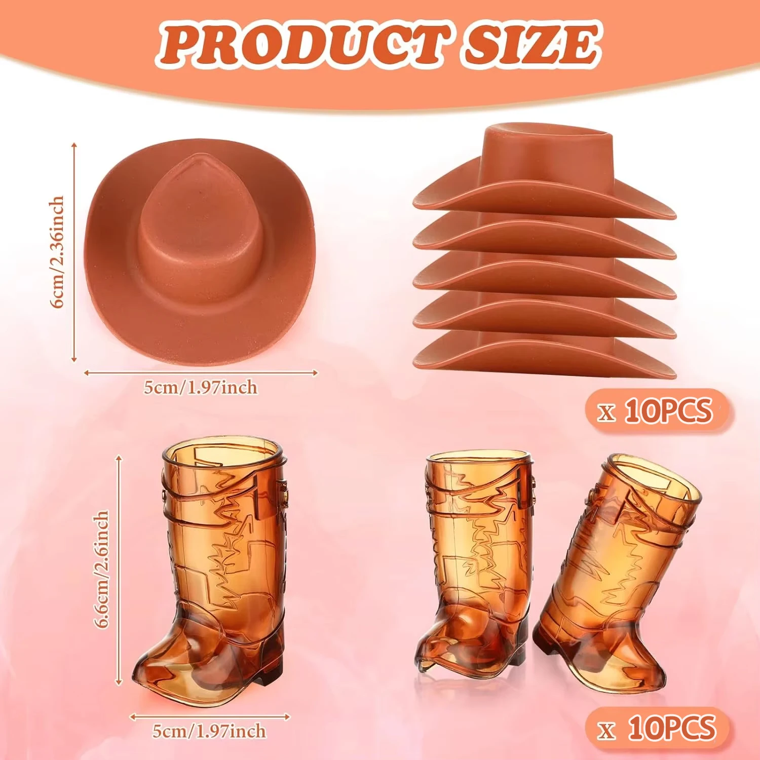 

20 шт., мини-ковбойские сапоги, стеклянные принадлежности для вечеринок в стиле пастушки, кружки в стиле вестерн для ковбойских украшений в стиле пастушки, товары для девичника