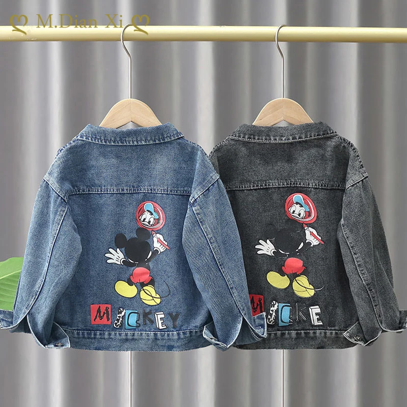 Детская одежда 2021 джинсовая куртка для мальчиков с мультяшным рисунком детская в