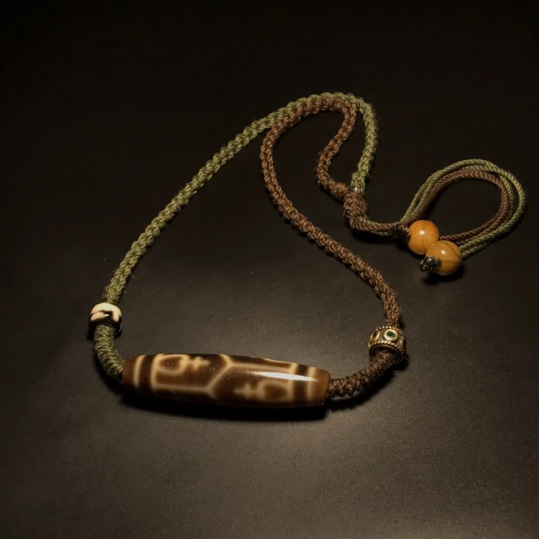 Ya Huang Six Treasure Bottle Dzi Bead Агат Lezi Ожерелье на ключицу Duo Bao Цепочка шею Нитка из бисера