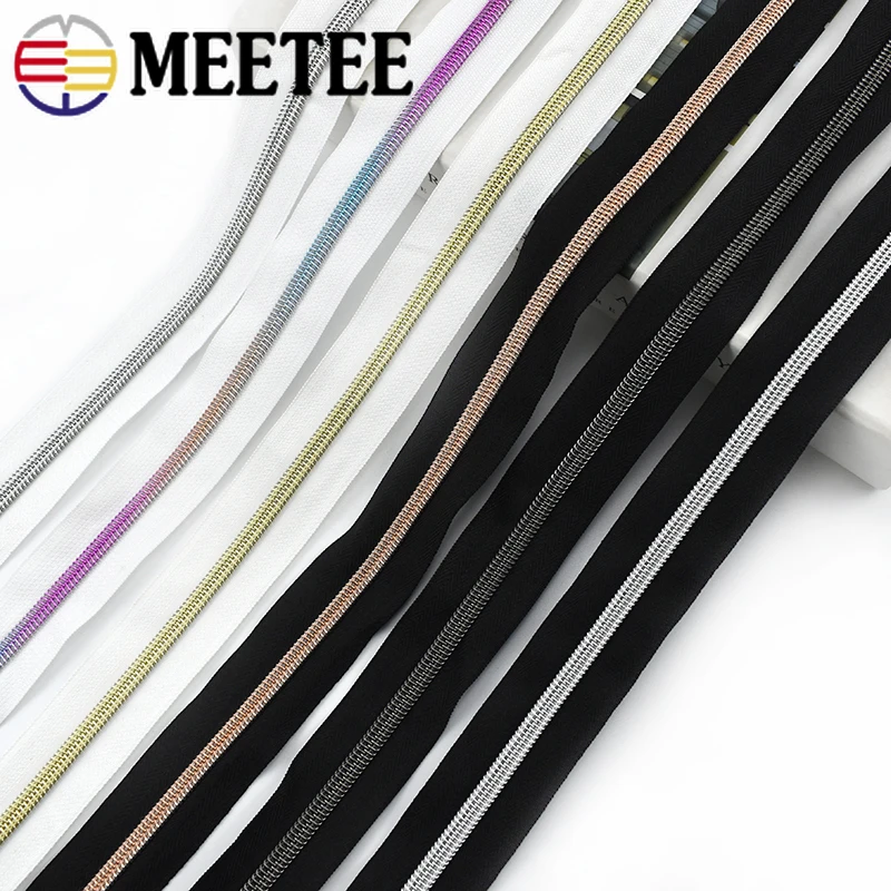 

5/10Meters 5# Nylon Zippers Coil Zip with Sliders for Clothes Bags Pocket Zipper Slider Replace DIY Garment Sewing Accessories