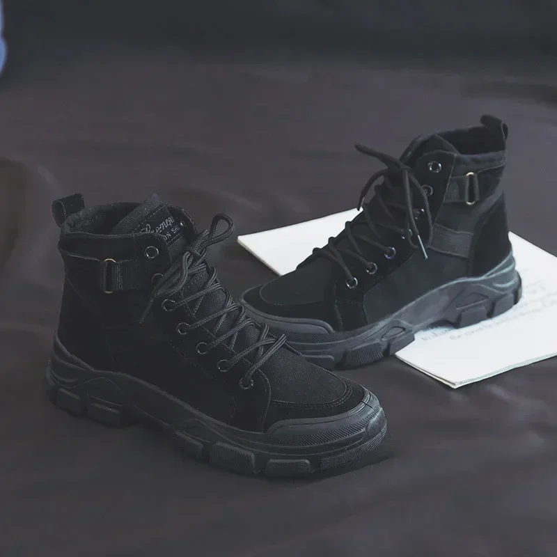 Женские ботильоны на массивной платформе парусиновая обувь женские осенние