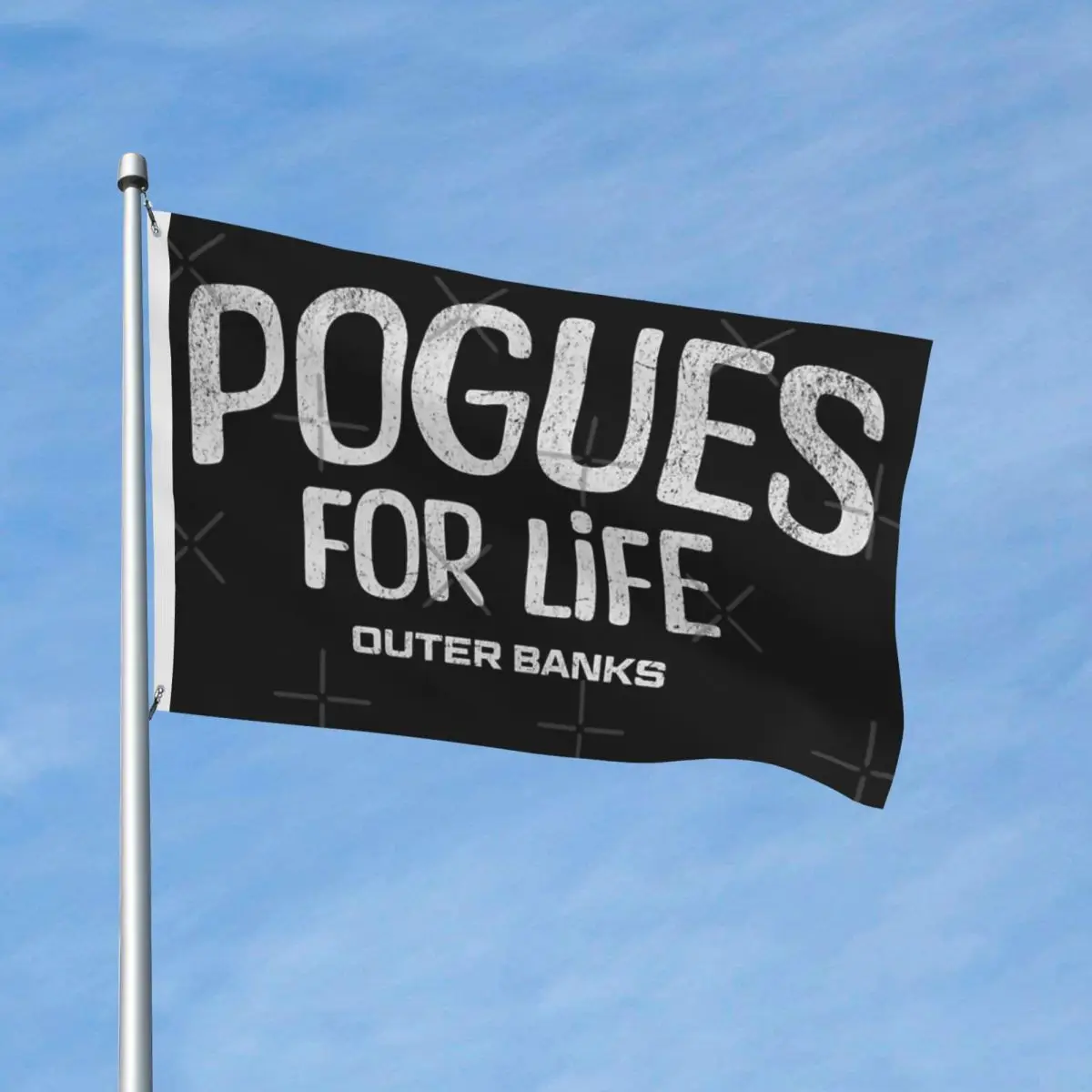 

Outer Banks - Pogues For Life Flag Decor Vintage Decorative Vibrant Colors Drapey Delicate