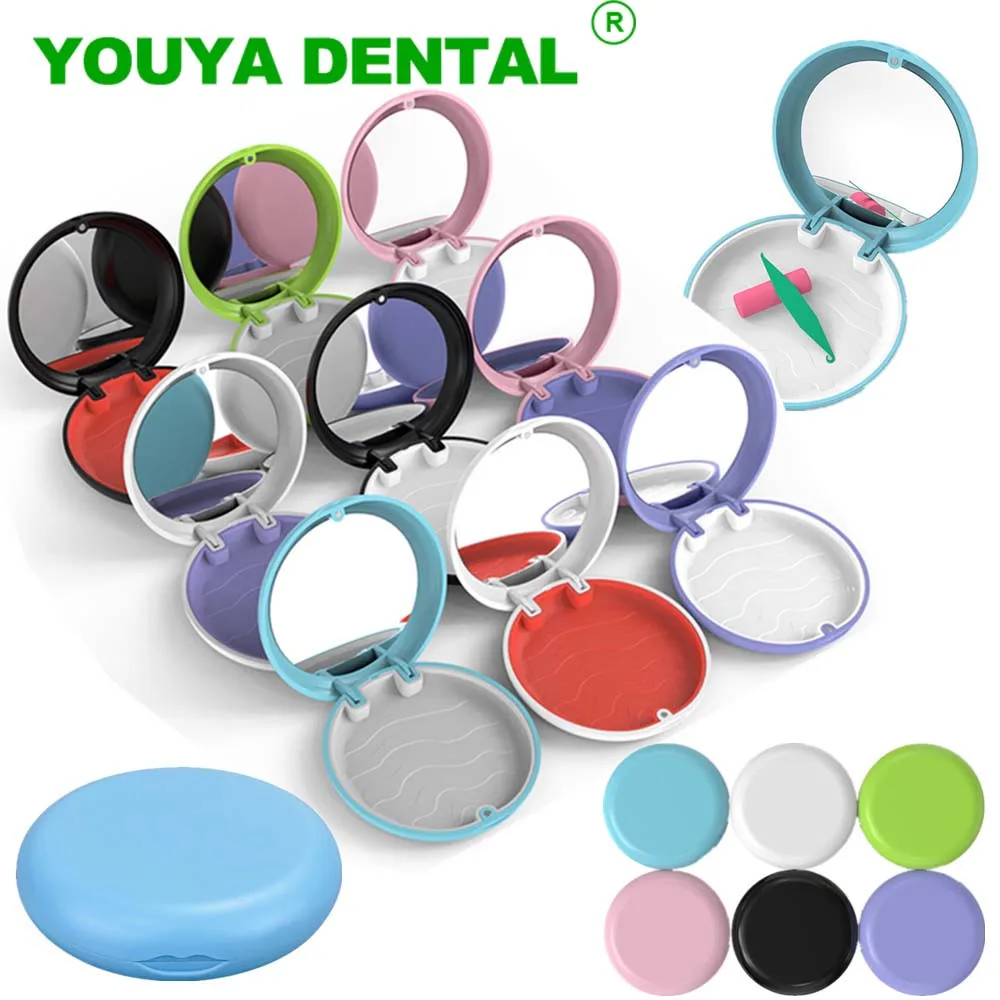 50pcs Fake Teeth Box Orthodontic Retainer Case Denture Storage Box Mouth Guard Container Box Oral Hygiene Supplies Organizer