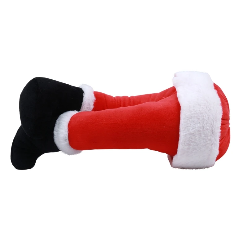 

652F Christmas Santa Kicking Legs Artificial Dwarf Elf Leg Art Ornament Decor for Holiday Party Desktop Decoration Art Gift