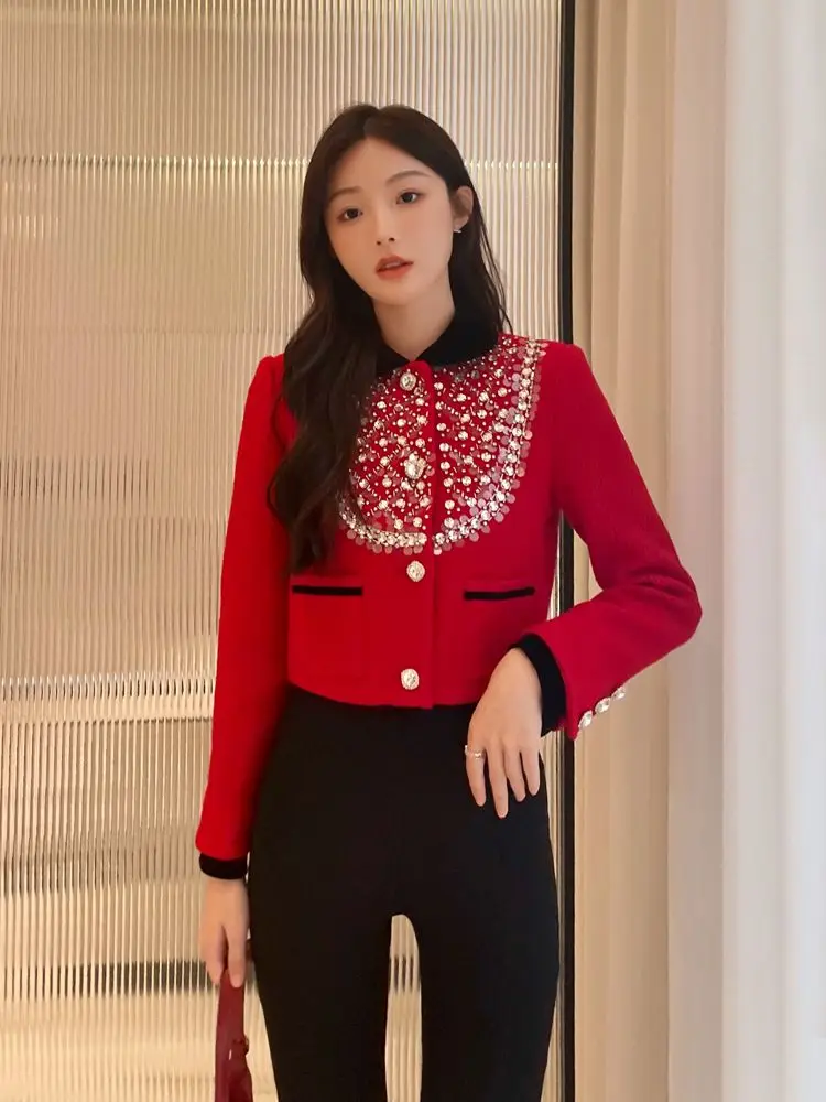 Женская куртка Миягава с отложным воротником элегантный кардиган контрастных