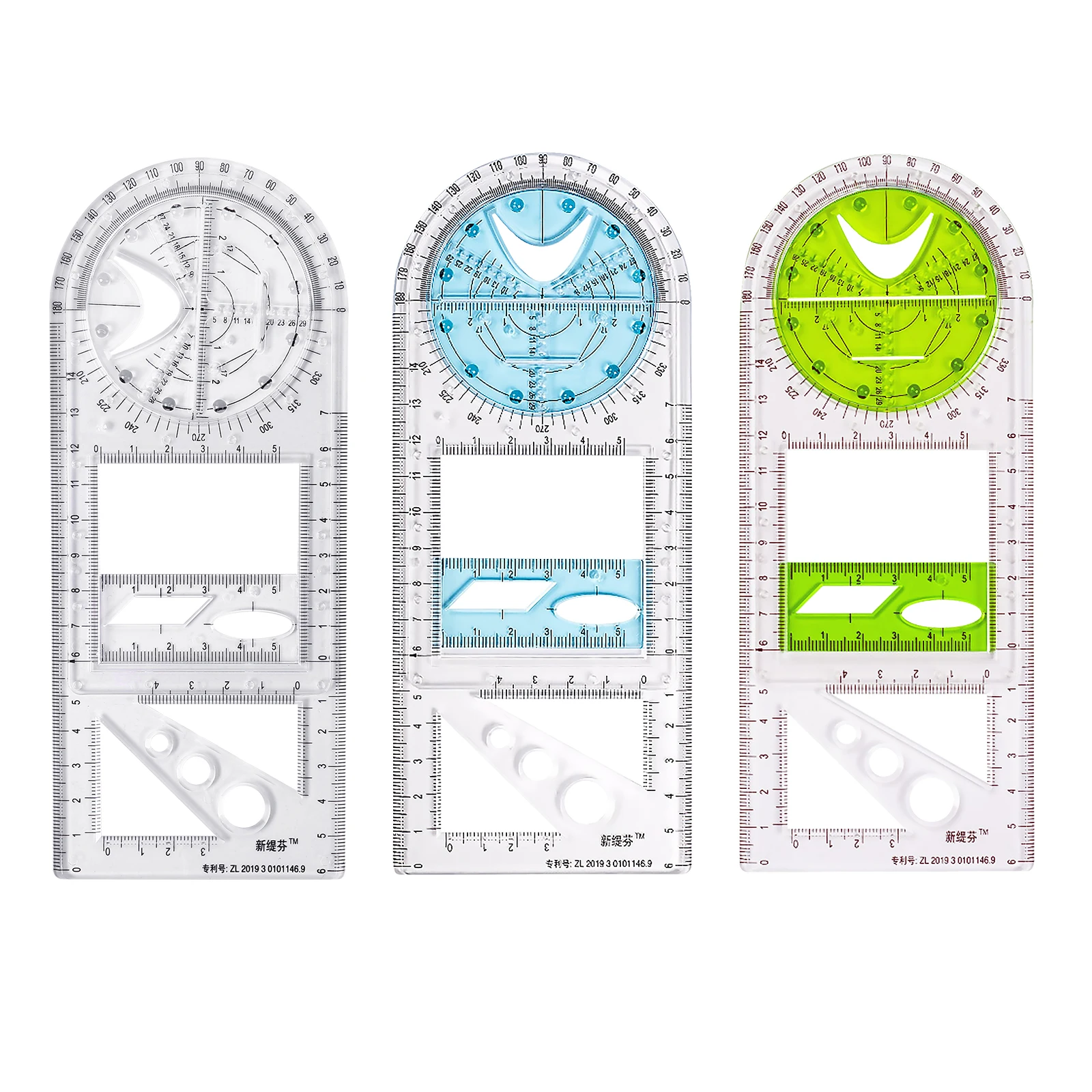 

Multifunctional Geometric Ruler Rotatable Geometric Drawing Template Angle and Circle Maker Geometric Drawing