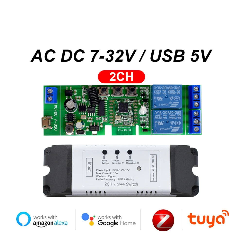 

Ewelink Interlock Relay Module WiFi Remote Switch 7-32V 85-250V Nest Alexa Google Home Smart Hub Gateway Bridge