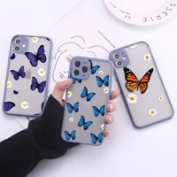 punqzy butterfly flower all inclusive phone case for iphone 13 12 11 pro max xs xr 7 x 8 6 plus drop protection hard pc cover