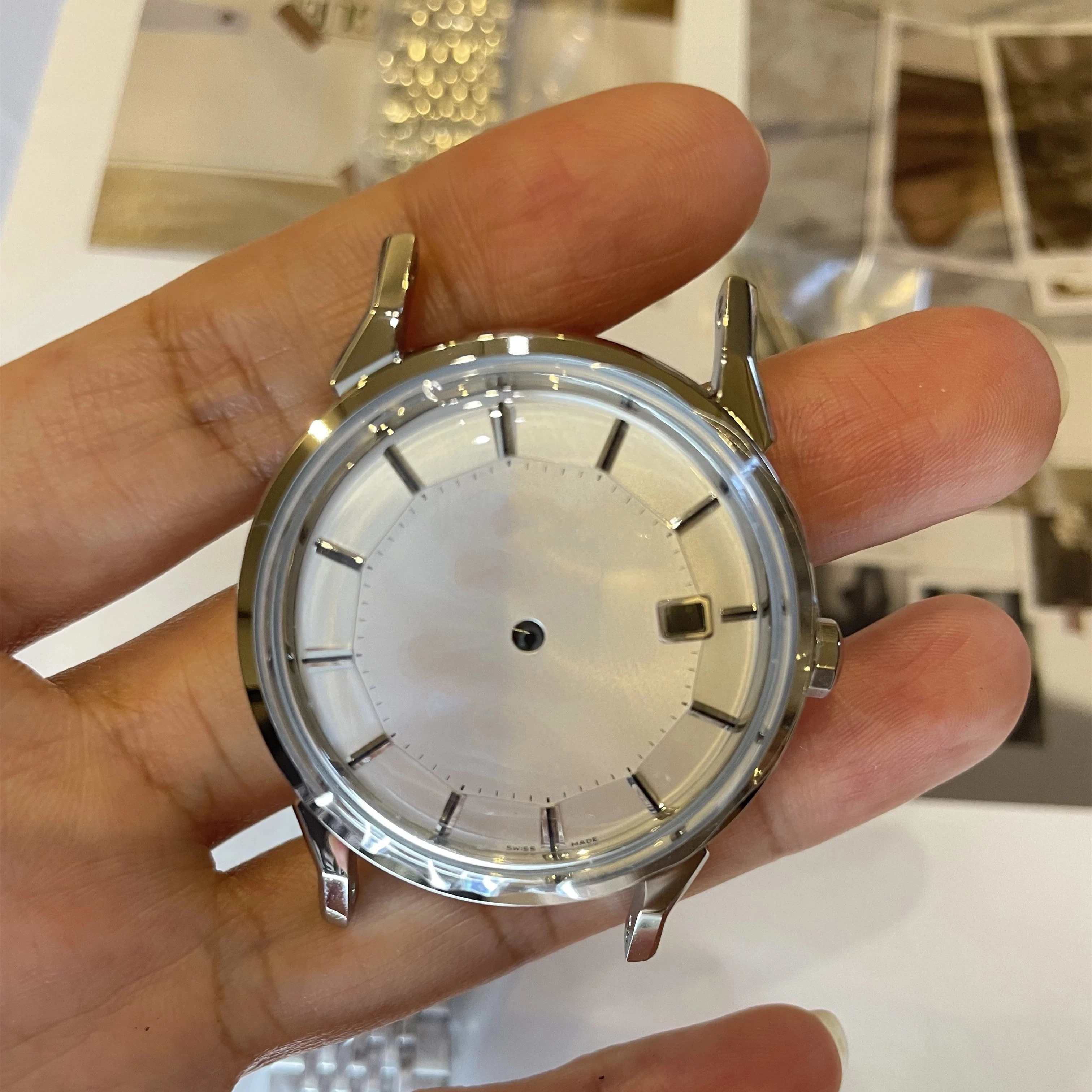 38mm Watch Accessories Antique European Watch for 2836-2846-2879-2168-2834 Movement Stainless Steel Case with Calendar Window