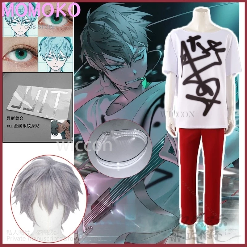 Anime Alien Stage Cosplay Till Costume Wig Tshirt Red Pants Fancy Party Halloween Tattoo Uniform Men Women Customized