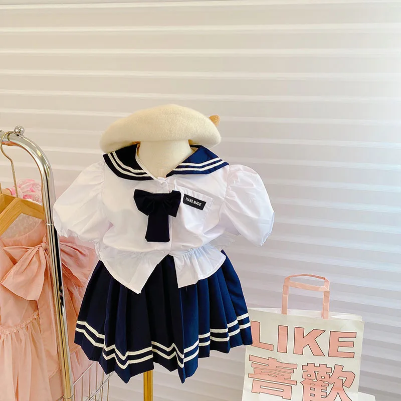 

2022 summer new girls' suits Korean version of the Western style baby college style cute casual two-piece suit