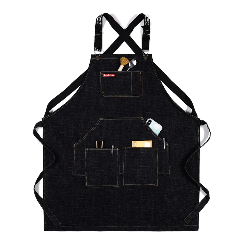 

Strap Denim Apron Hair Stylist Apron Barista Work Apron Overalls Repairman Canvas Apron Halter Apron Barber Apron