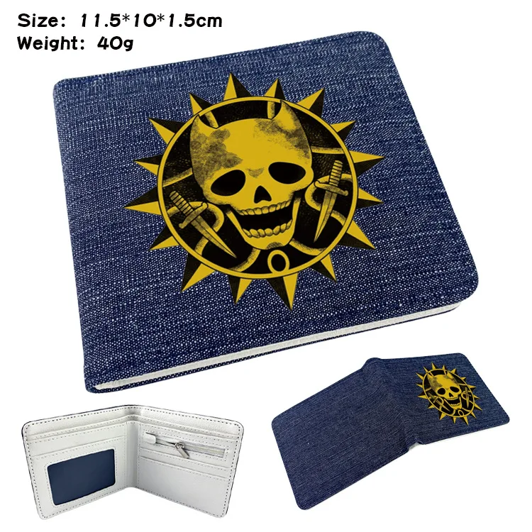 E-Mell JOJO's Bizarre Adventure Stone Ocean Jolyne Cujoh Leone Abbacchio Noriaki Rohan Kujo Jotaro Kakyoin Denim Folding Wallet