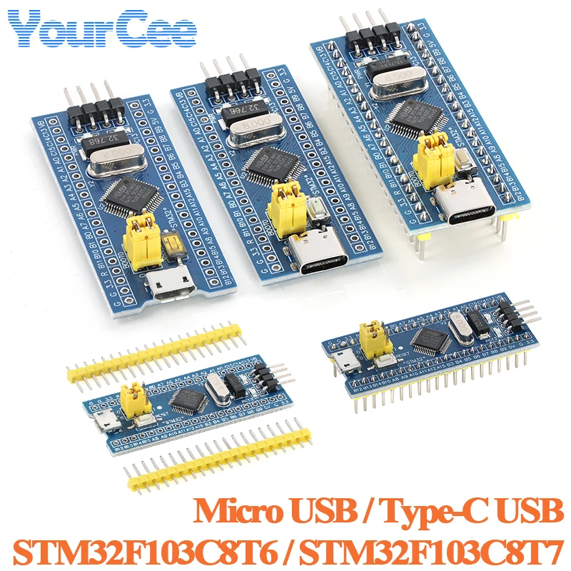 Фото Отладочная плата STM32F103C8T6 STM32F103C8T7, 32-битный микроконтроллер ARM, модуль для обучения разработке MCU, Micro USB Type-C №1