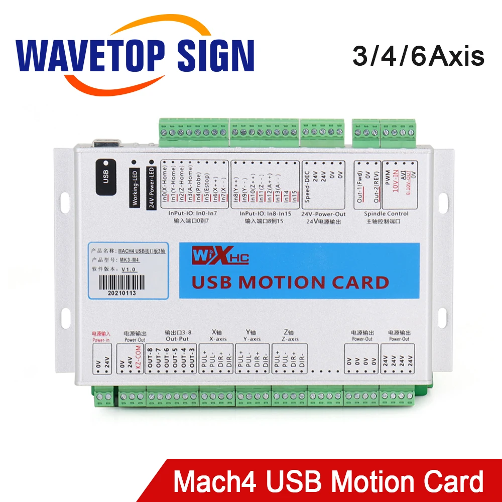 Коммутационная плата Mach4 USB 3 4 6-осевая USB-карта управления движением поддержка 2000